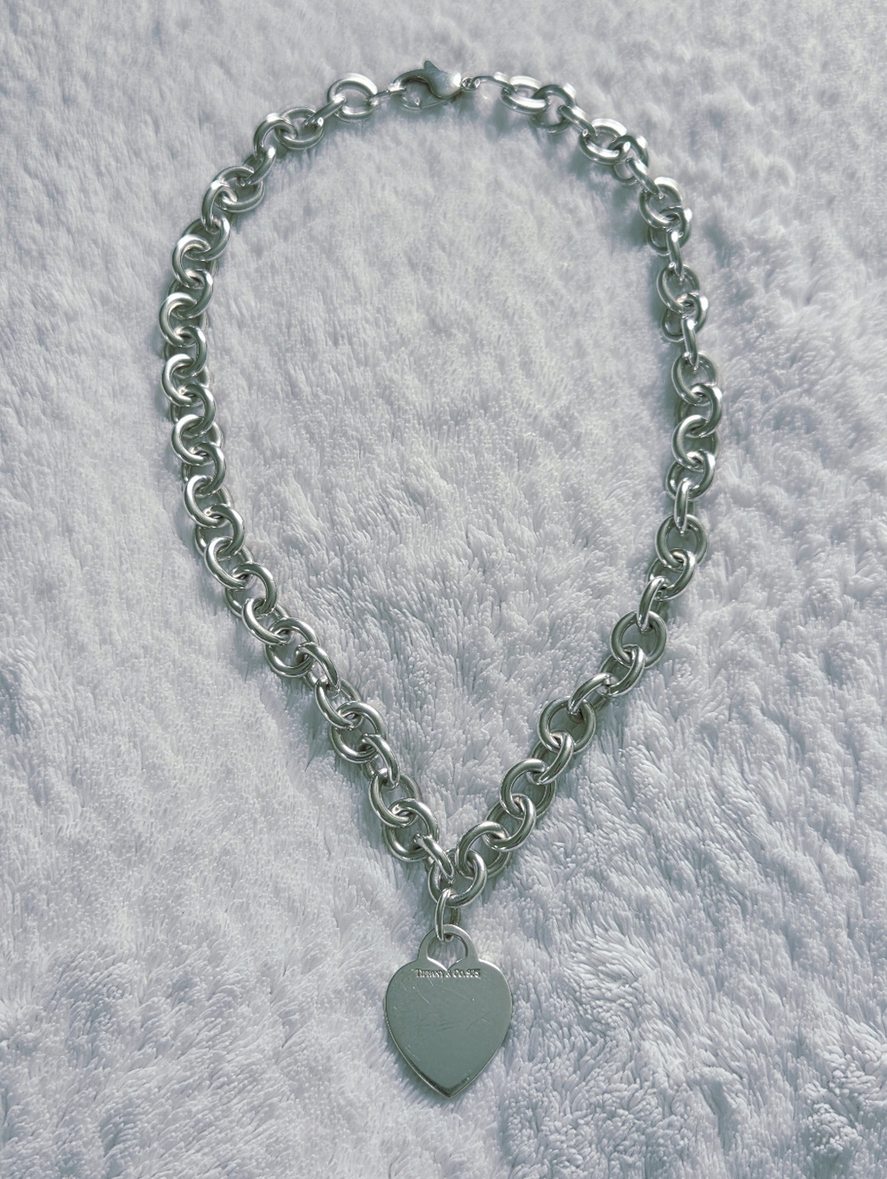 Tiffany & Co.  ✨️ Women's Silver 925 Heart Charm Chain Necklace - Picture 2 of 14